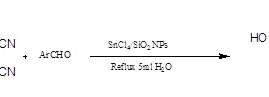 واکنش سه جزئی کوجیک اسید، مالونیتریل و آلدهیدها در حضور تتراکلرید قلع